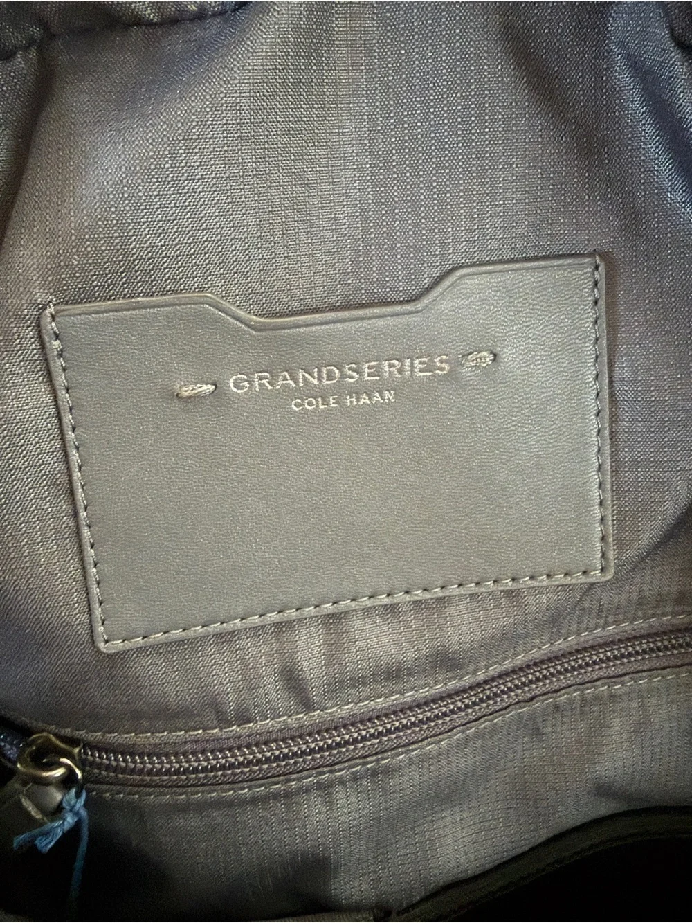 Cole Haan Grand Series Leather Brown Backpack Zip Closure